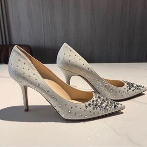 Jimmy Choo Ivory Heels with Crystal Details